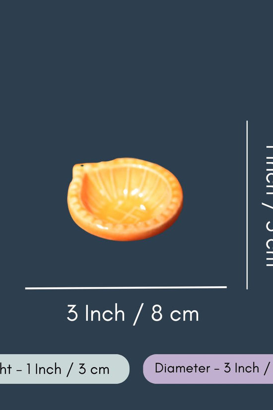 Set of 4 - Diwali Diya - Orange