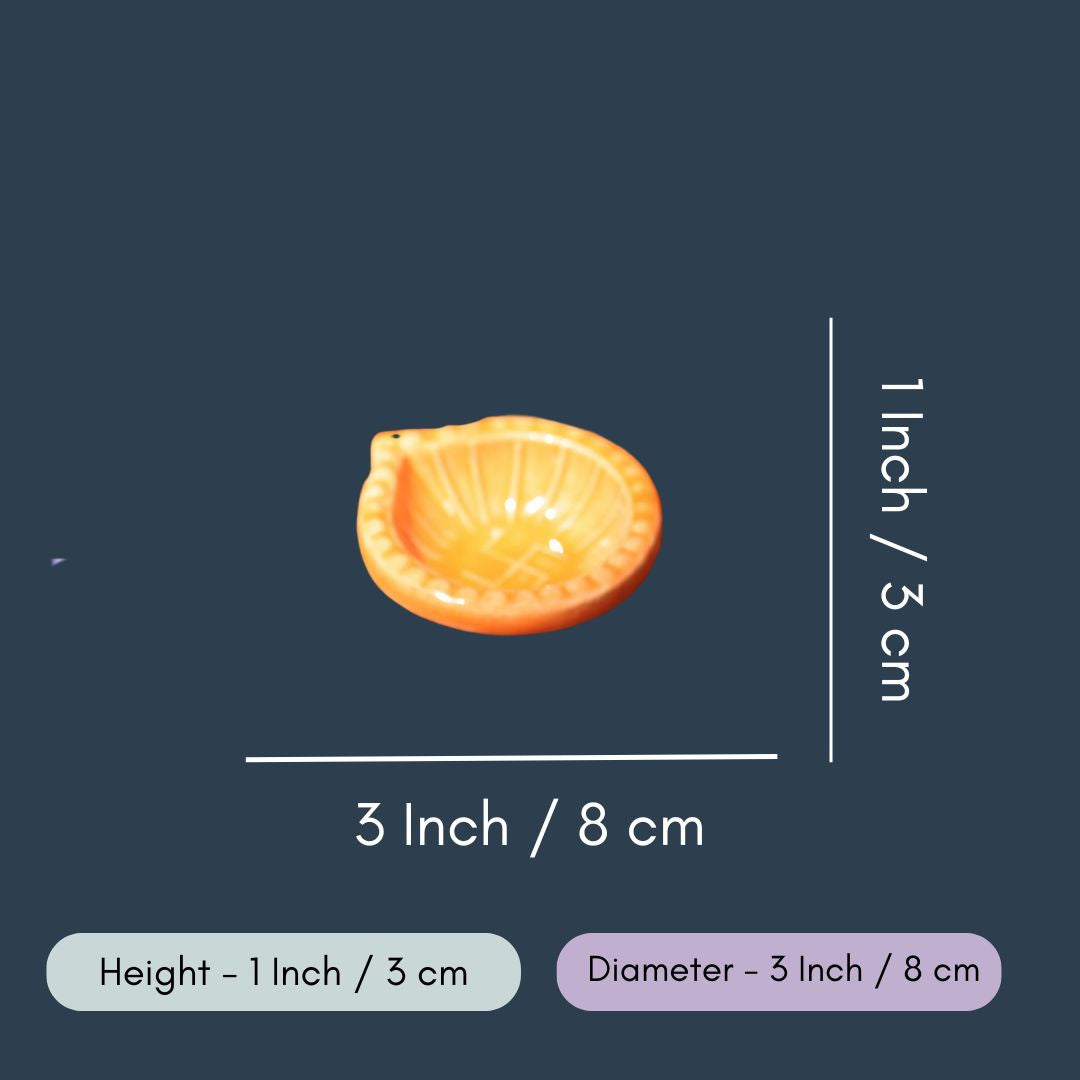 Set of 4 - Diwali Diya - Orange