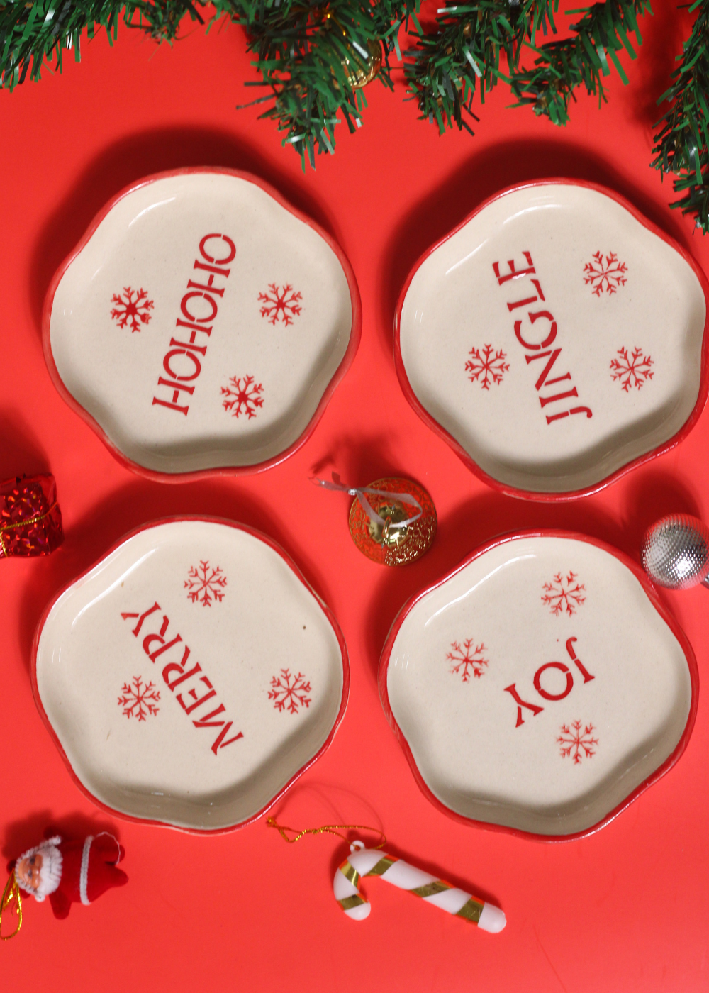 handmade christmas dessert plate for merry christmas 