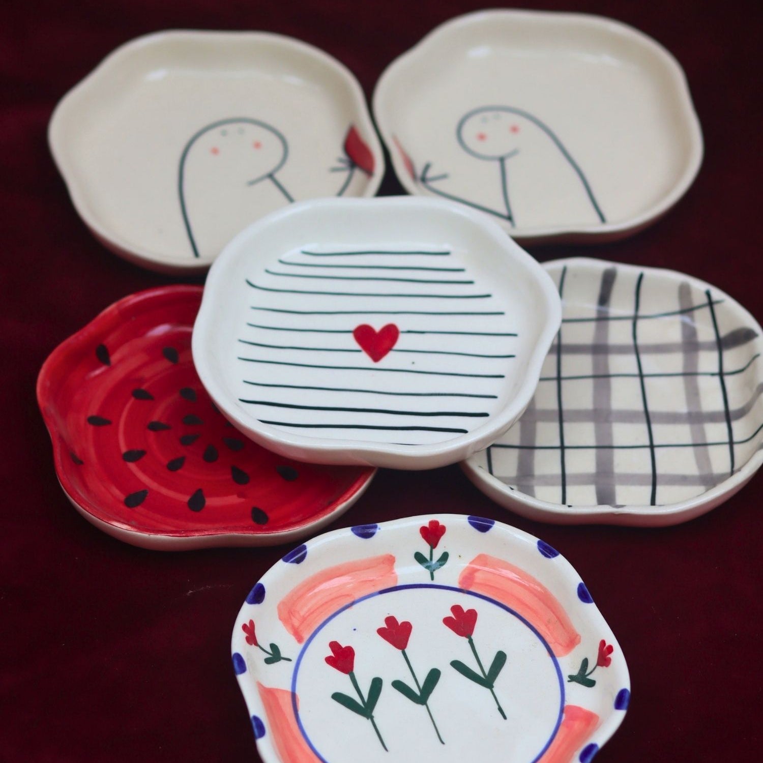 Set of 6 Tasty Treat Handmade Dessert plate (for the price of 5) made by ceramic