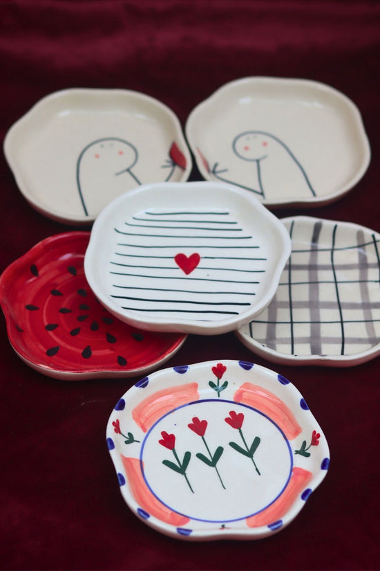 Set of 6 Tasty Treat Handmade Dessert plate (for the price of 5)