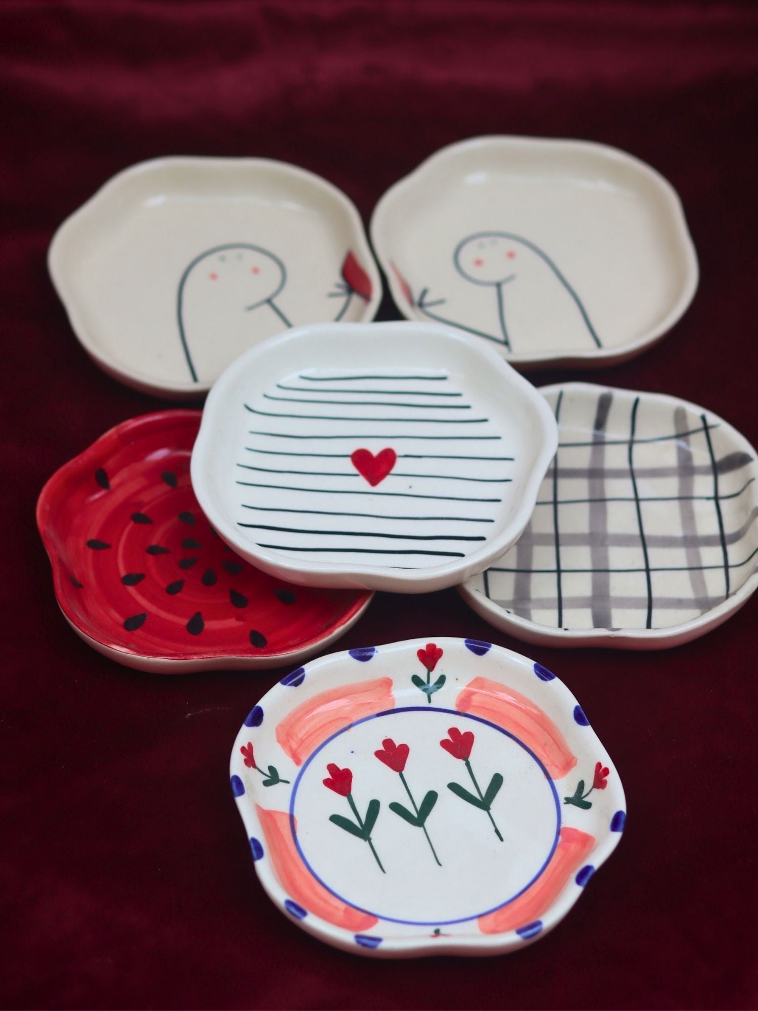 Set of 6 Tasty Treat Handmade Dessert plate (for the price of 5)