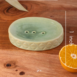 Green soap dish height & breadth 