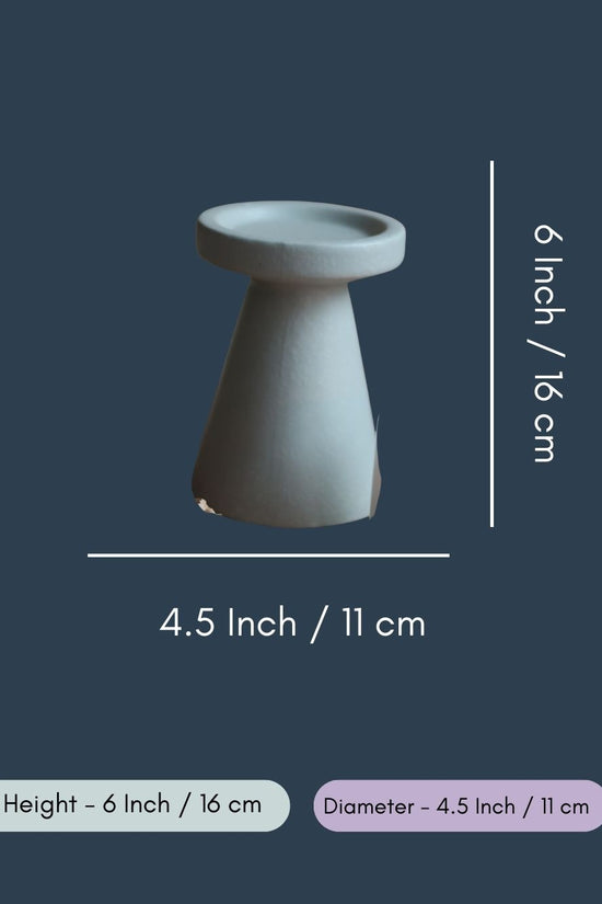 Sky Blue Pillar Candle Holder - Medium