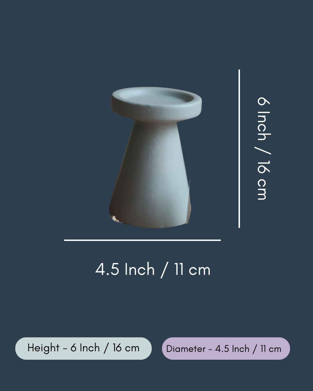 Sky Blue Pillar Candle Holder - Medium
