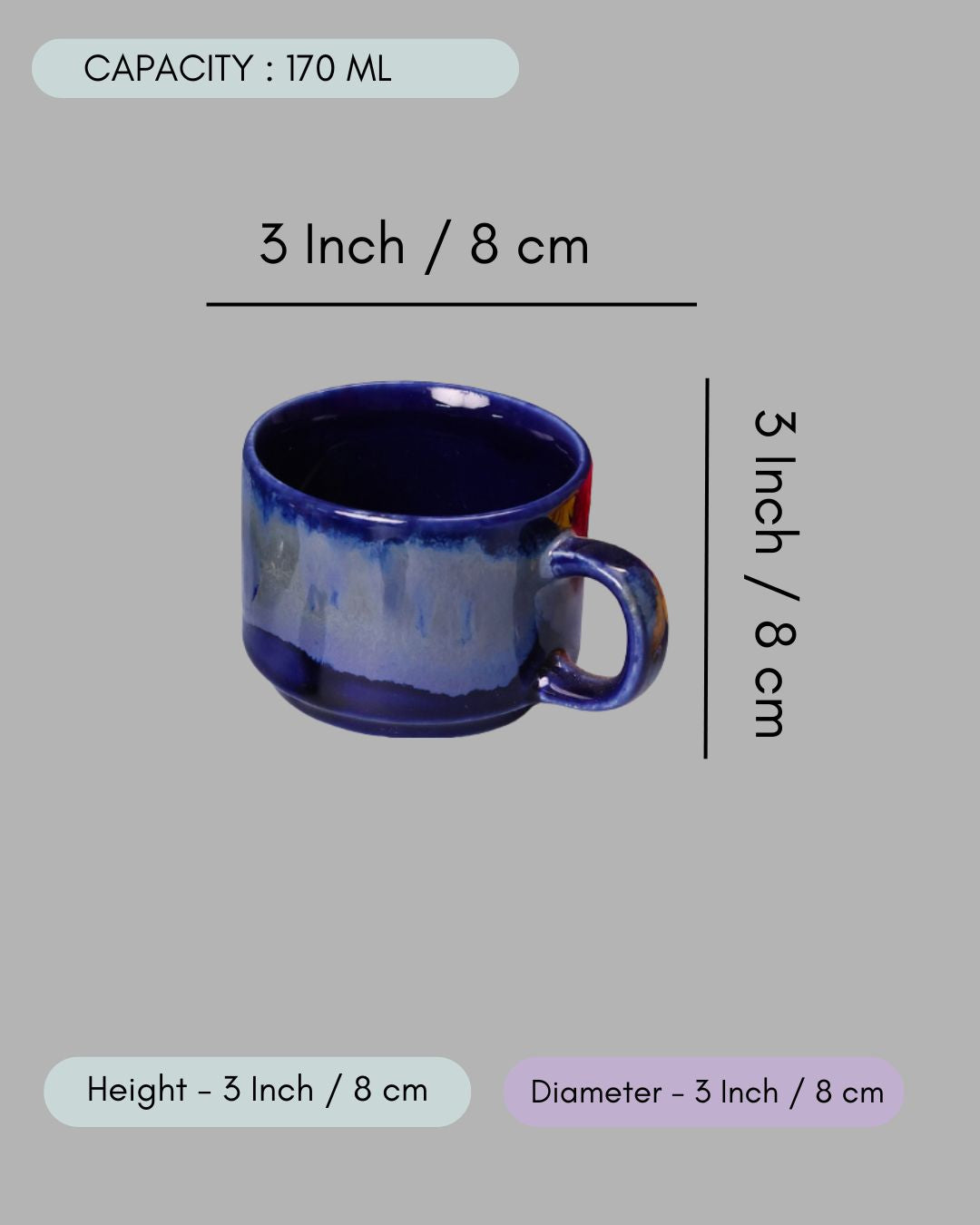 Royal Blue Chai Cup - Set of Four