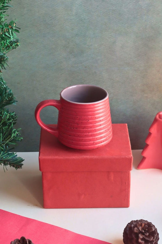 Hot Red Mug in a Gift Box made by ceramic