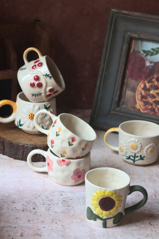 Set of 6 Blossom Bliss Mugs (for the price of 5) premium quality mugs