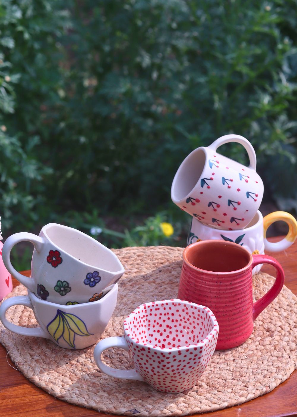 Set of 6 Blissful Brew Mugs (for the price of 5) handmade in india