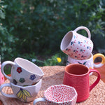 Set of 6 Blissful Brew Mugs (for the price of 5) handmade in india