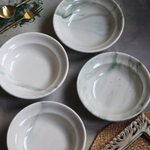 Four serveware handmade ceramic pasta plates 