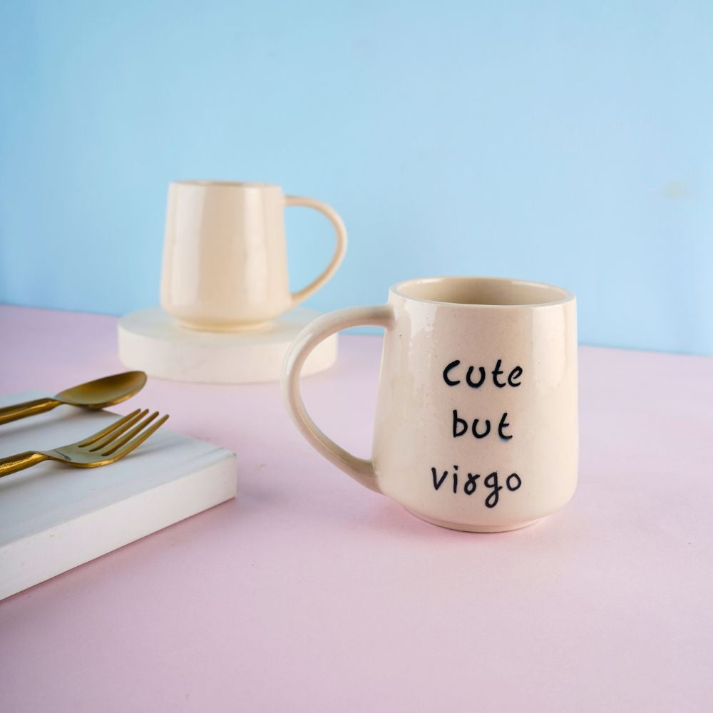 cute but virgo mug made by ceramic 