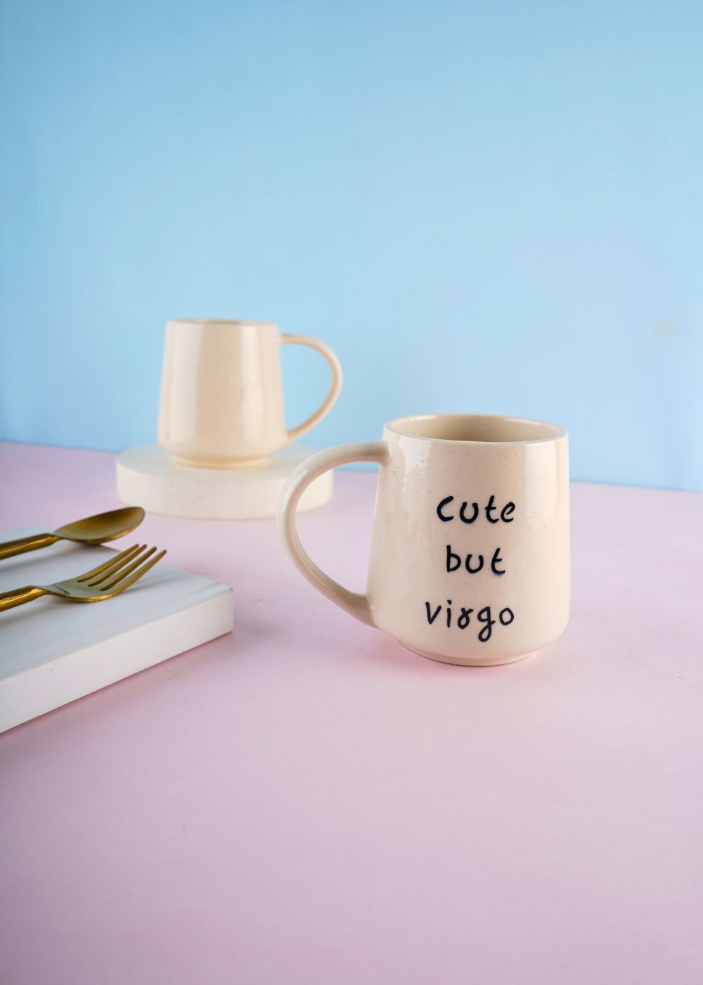 cute but virgo mug made by ceramic 