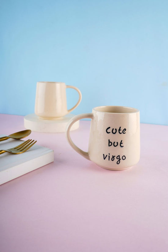 cute but virgo mug made by ceramic 