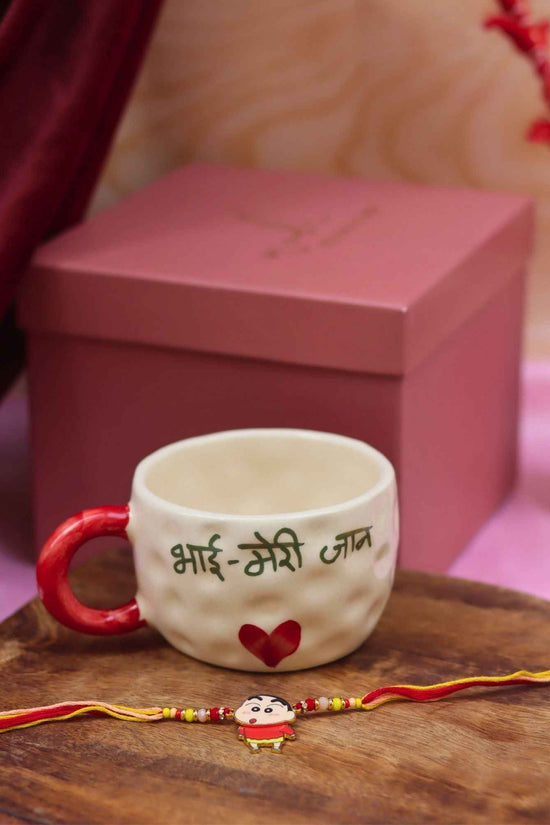 Bhai meri jaan Mug with Shin chan rakhi Gift Box