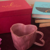 Dusty Pink Heart mug in a Gift Box handmade in india