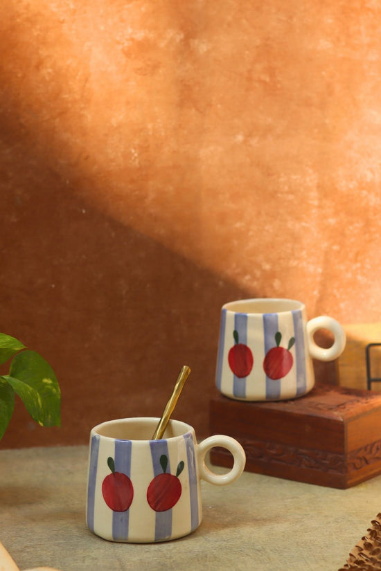 Striped Cherry Mug - Blue with premium quality material