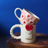 Handmade Love Letter & Chequered Heart Mug