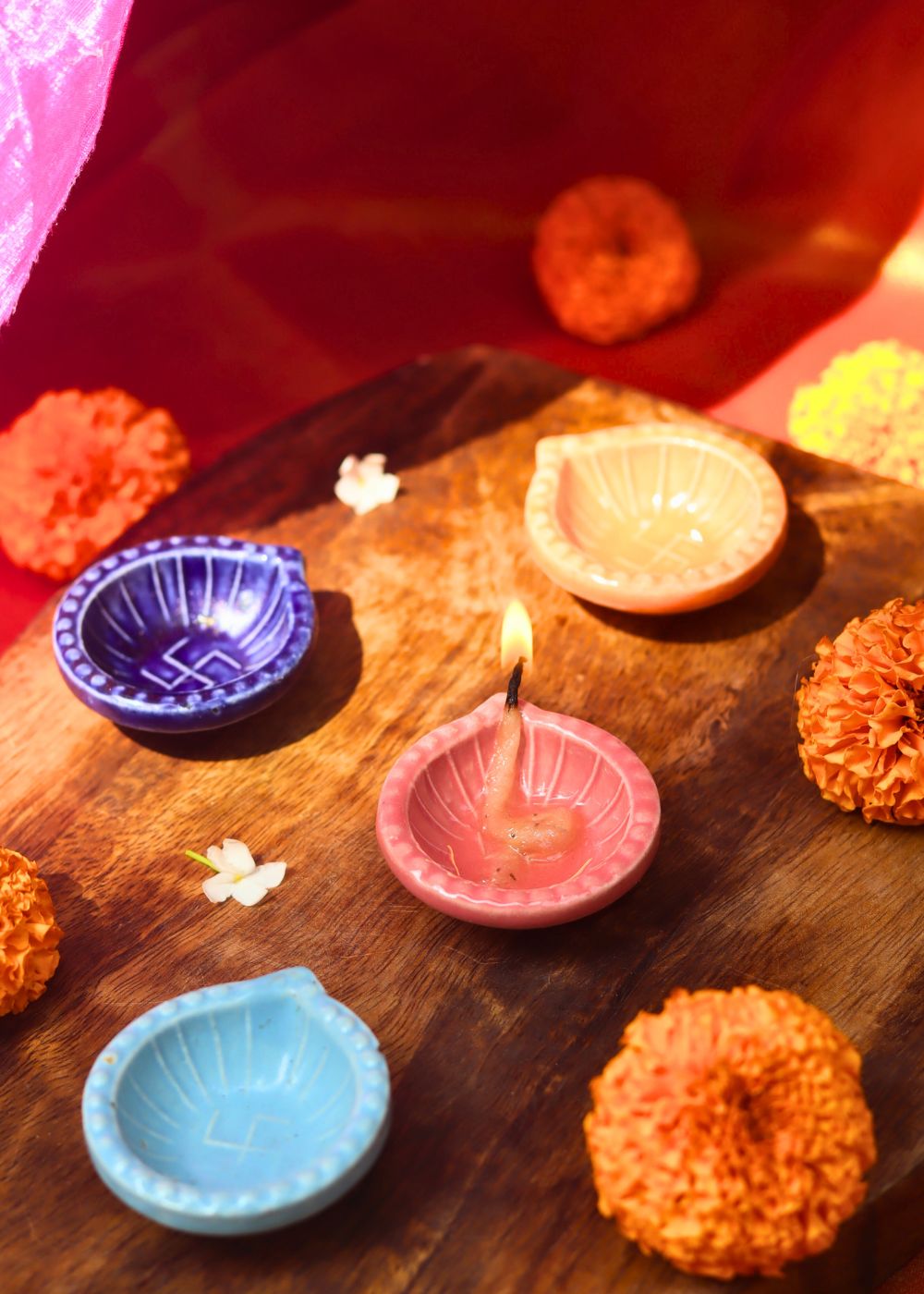 Set of 4 - Diwali Diya combo handmade in India