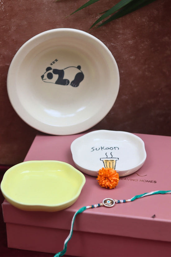 The Dreamy Charm Luxe Rakhi Gift Hamper made by ceramic