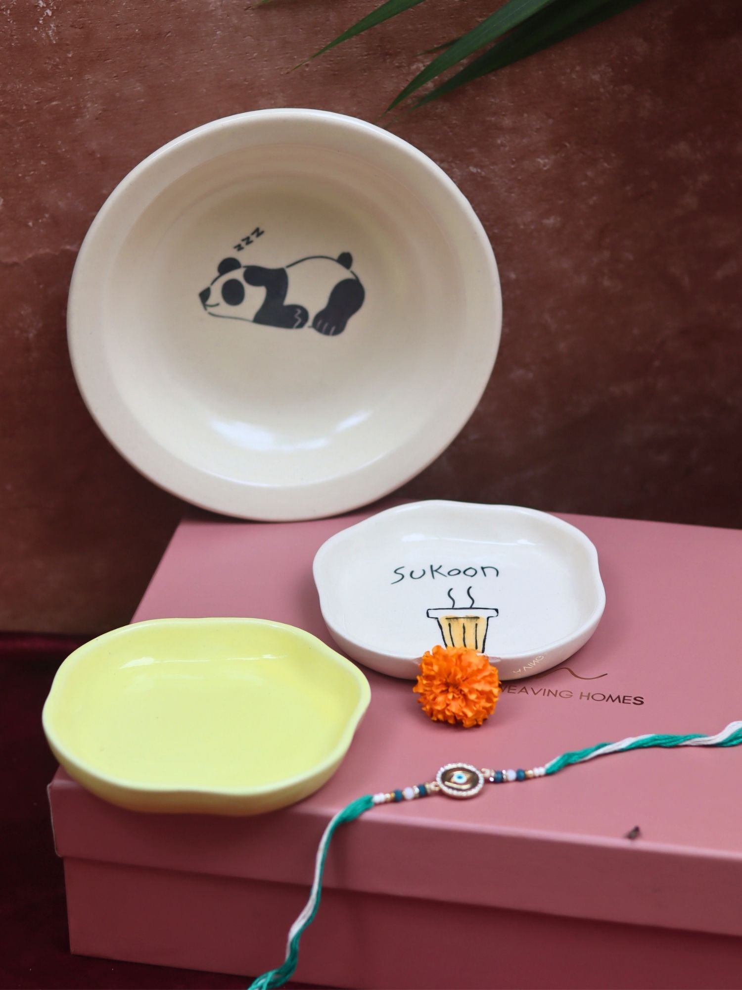 The Dreamy Charm Luxe Rakhi Gift Hamper made by ceramic