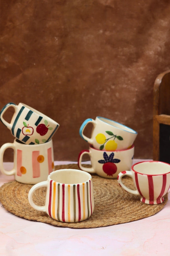 handmade Set of 6 Quirky Face Mugs combo (for the price of 5)