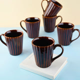 set of 6 basic brown coffee mug handmade in india 