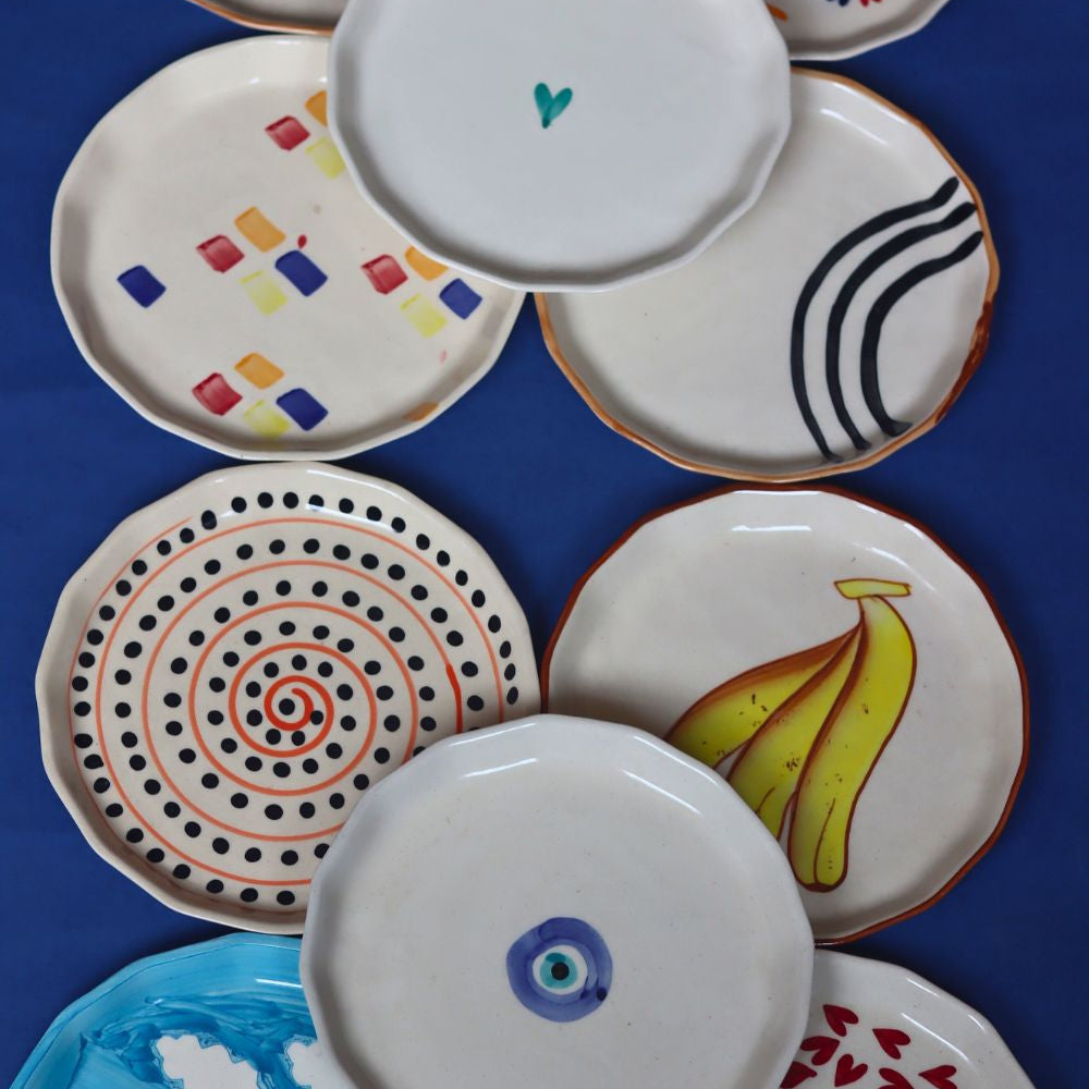 Set of 10 Best selling Snack Plates (For the Price of 7) made by ceramic