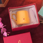 Handmade Yellow Lily mug in a Gift Box