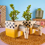 quirky horse planter made by ceramic 