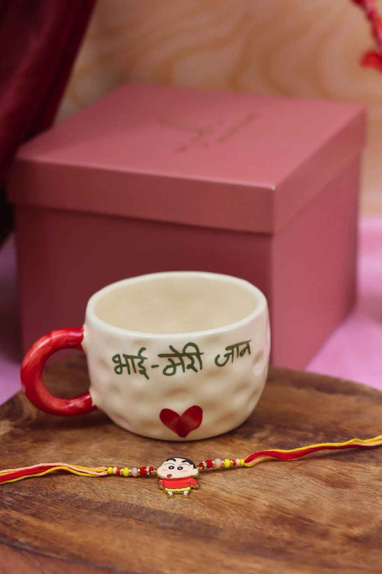 Bhai meri jaan Mug with Shin chan rakhi Gift Box