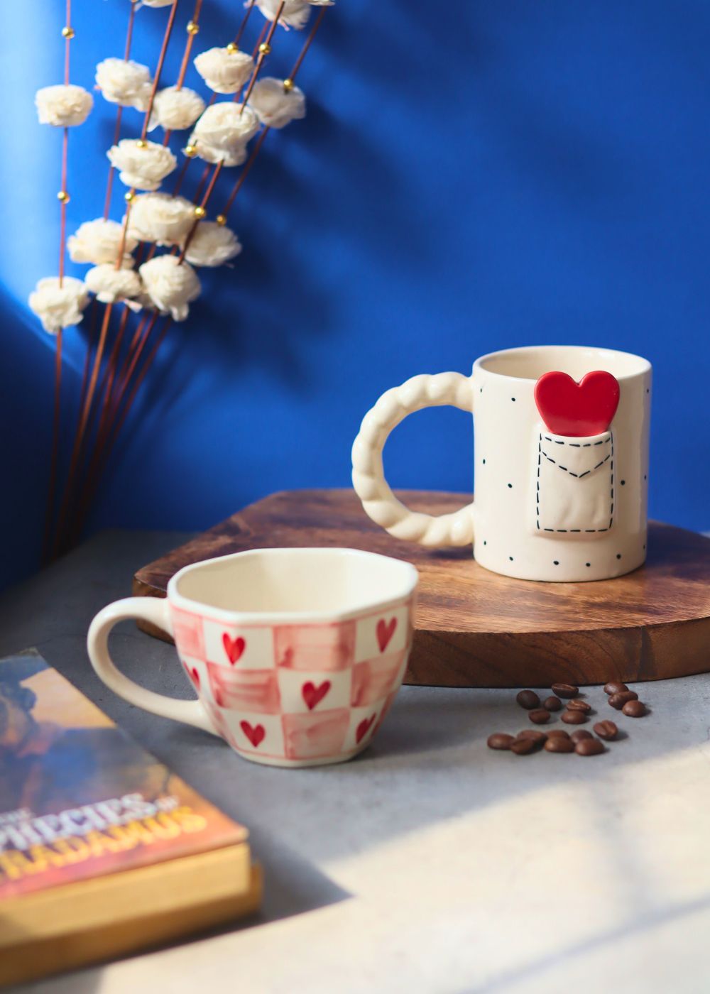Love Letter & Chequered Heart Mug with premium quality material