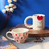 Love Letter & Chequered Heart Mug with premium quality material