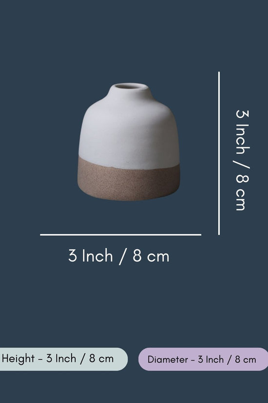 White & Sanded Bud Vase - Short