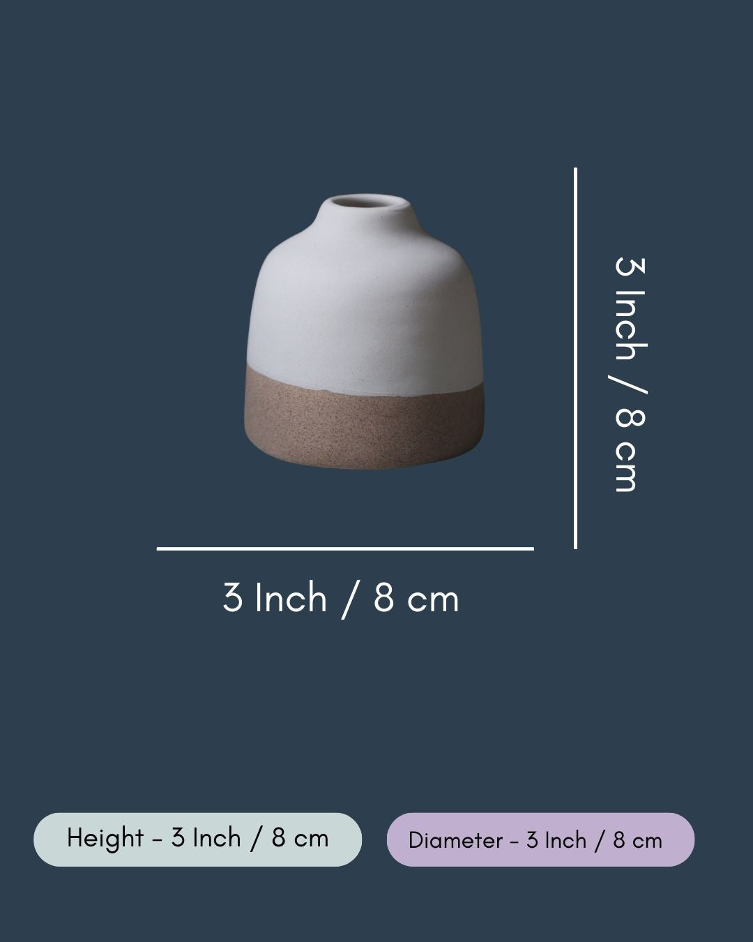 White & Sanded Bud Vase - Short