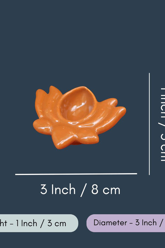 Set of 4 - Rust Lotus Diya