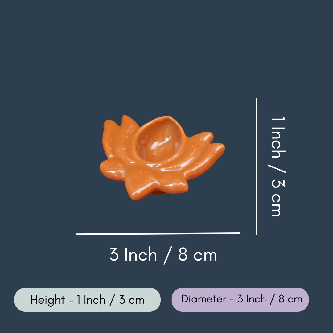 Set of 4 - Rust Lotus Diya