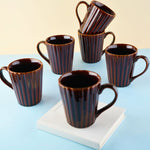 handmade basic brown coffee mug set of 6 combo