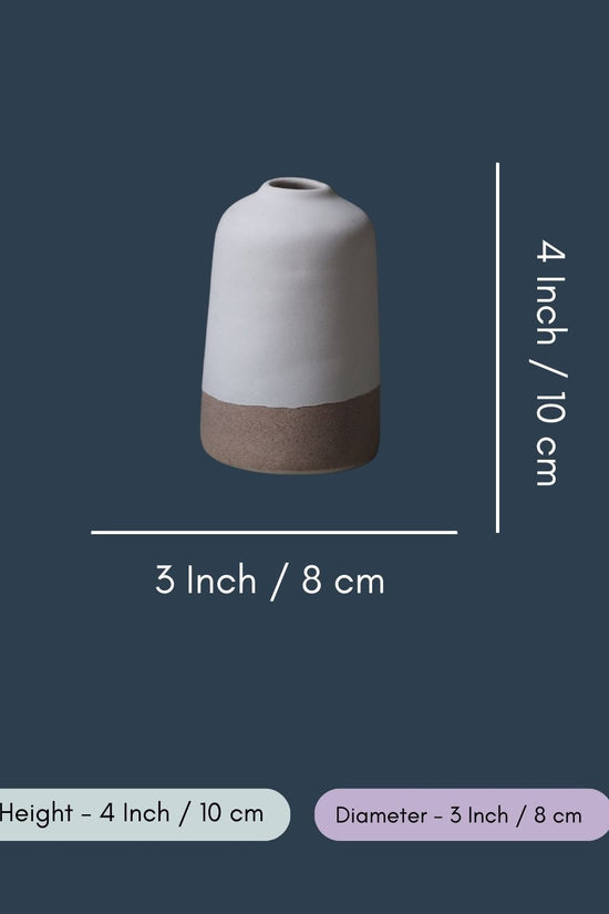 White & Sanded Bud Vase - Tall