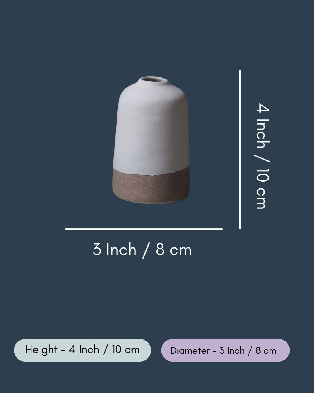White & Sanded Bud Vase - Tall