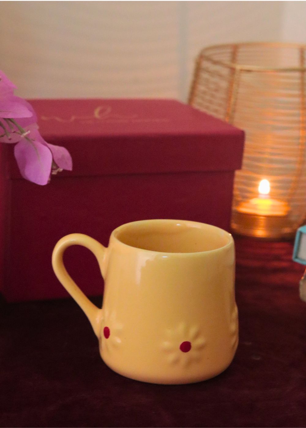 Yellow Lily mug in a Gift Box with premium quality material