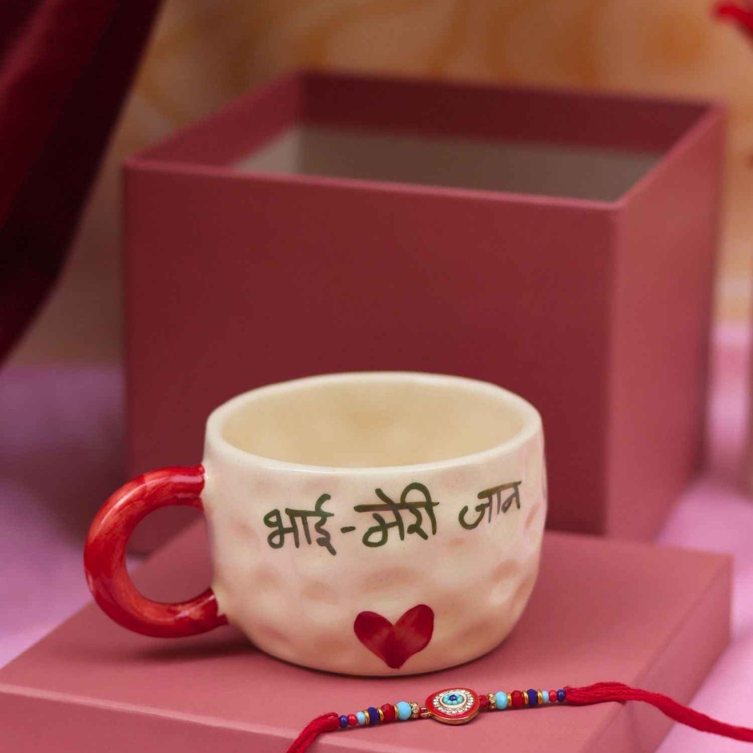 Bhai meri jaan Mug with Elegant evil eye rakhi Gift Box