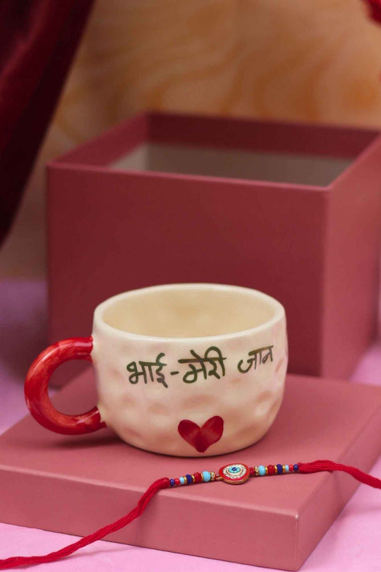 Bhai meri jaan Mug with Elegant evil eye rakhi Gift Box