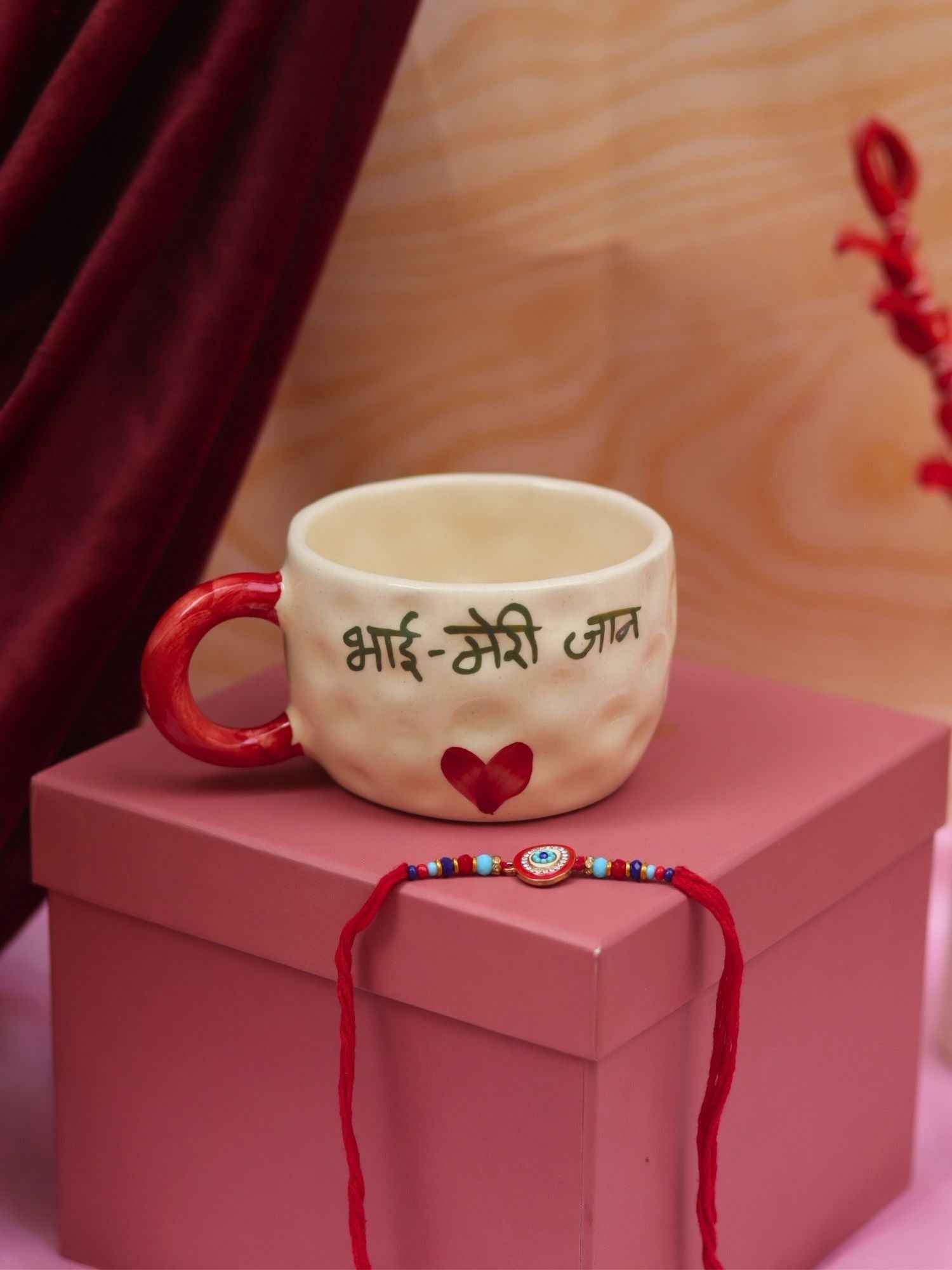 Bhai meri jaan Mug with Elegant evil eye rakhi Gift Box