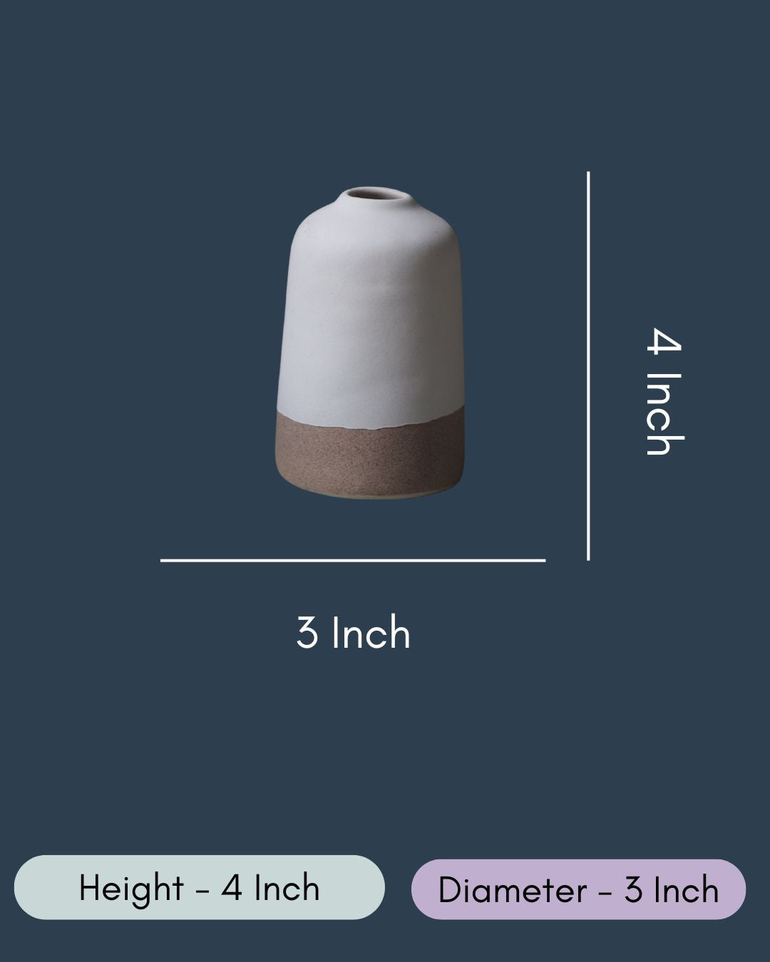 White & Sanded Bud Vase - Tall