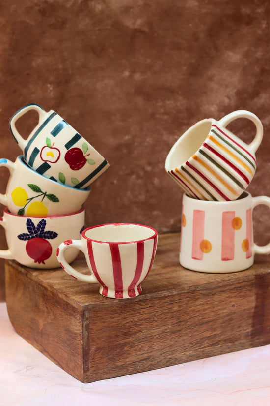Set of 6 Quirky Face Mugs combo (for the price of 5) handmade in India