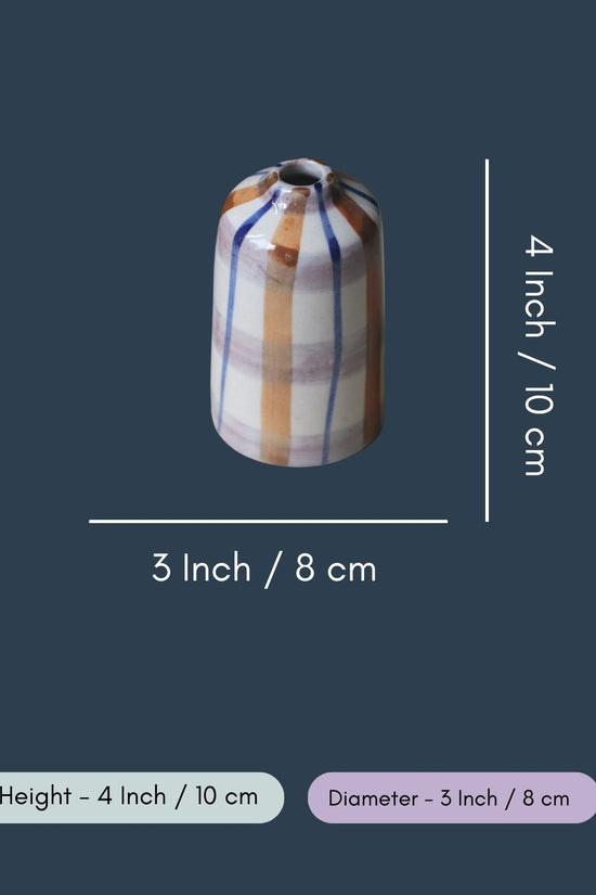 Chequered Bud Vase - Tall