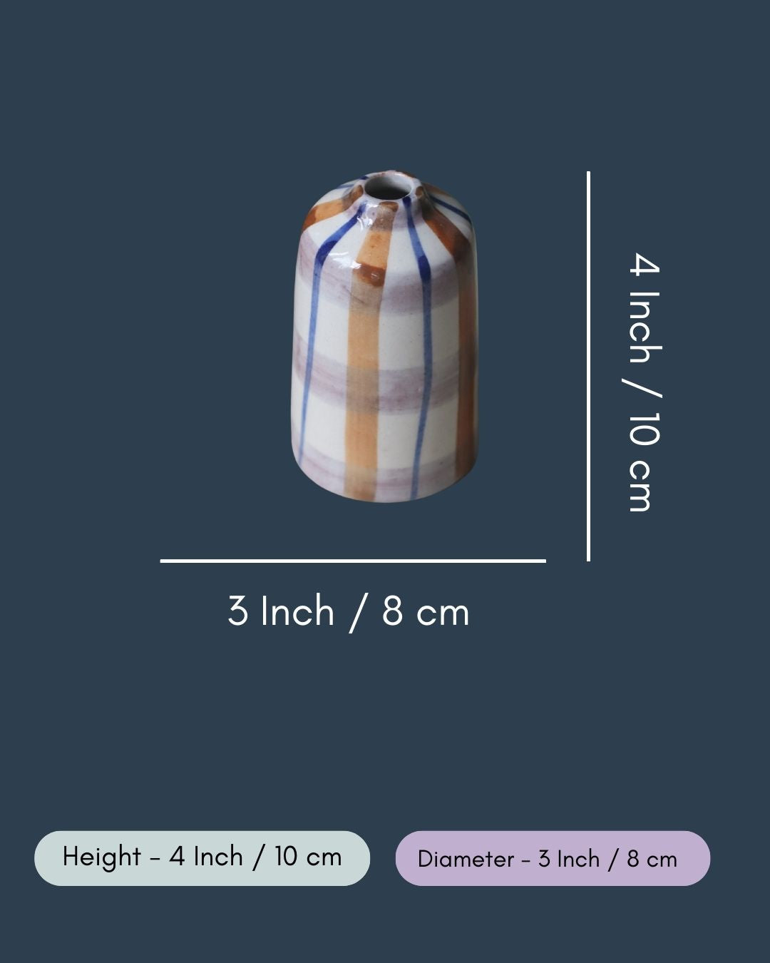 Chequered Bud Vase - Tall