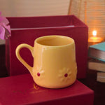 Yellow Lily mug in a Gift Box handmade in india