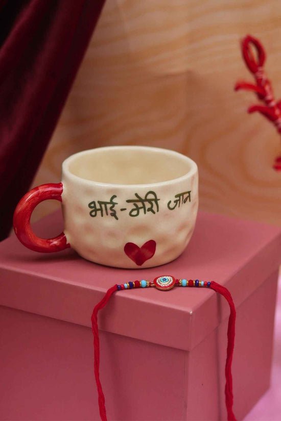 Bhai meri jaan Mug with Elegant evil eye rakhi Gift Box